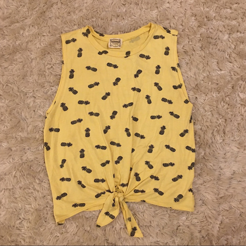 Pineapple 💙 Yellow Tank Top L